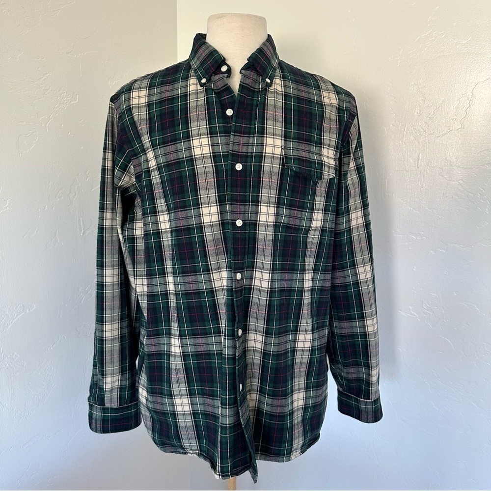 Polo Ralph Lauren Men's Flannel Shirt Classic Fit Green Red Plaid Size XL